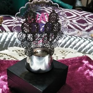 🌞NEW BOHO HANDMADE METALLIC PEWTER GRAY EARRINGS